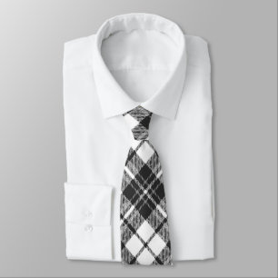 Tartan pattern holidays Christmas black white Tie