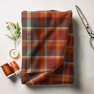 Tartan Pattern Paprika and Slate ID210 Fabric