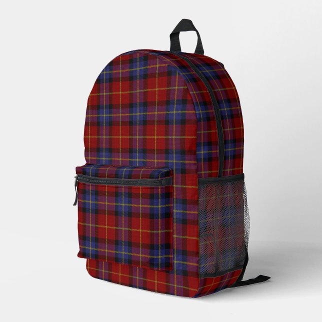 Tartan pattern printed backpack (Back Corner Right)