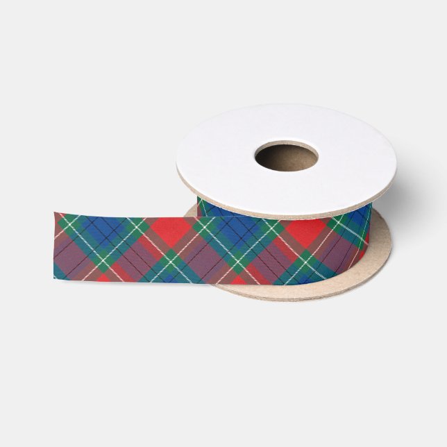 Tartan Pattern Red Green Blue Plaid Satin Ribbon (Spool)