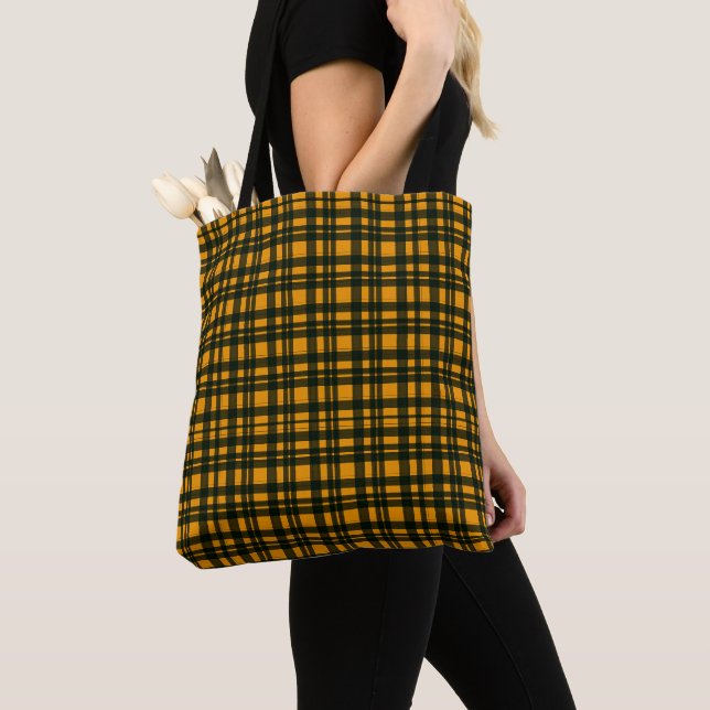 Tartan pattern tote bag (Close Up)