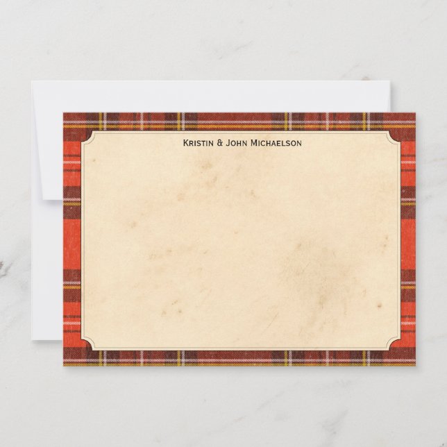 Tartan Personalised Notecards (Front)