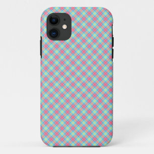 Tartan Pink Yellow Blue iPhone 11 Case