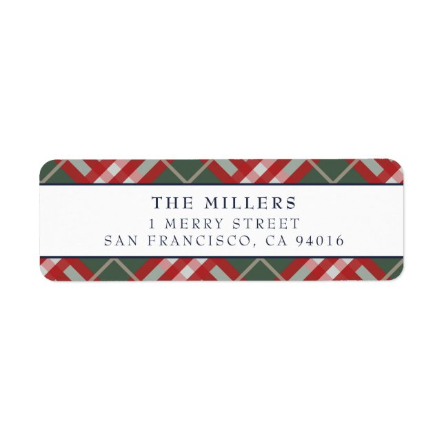 Tartan Plaid Address Labels Christmas Holidays (Front)