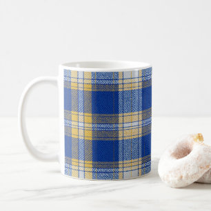Tartan Plaid Blue and Yellow  Coffee Mug