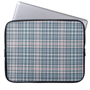 Tartan Plaid Blue, Pink & White No. 45 Laptop Sleeve