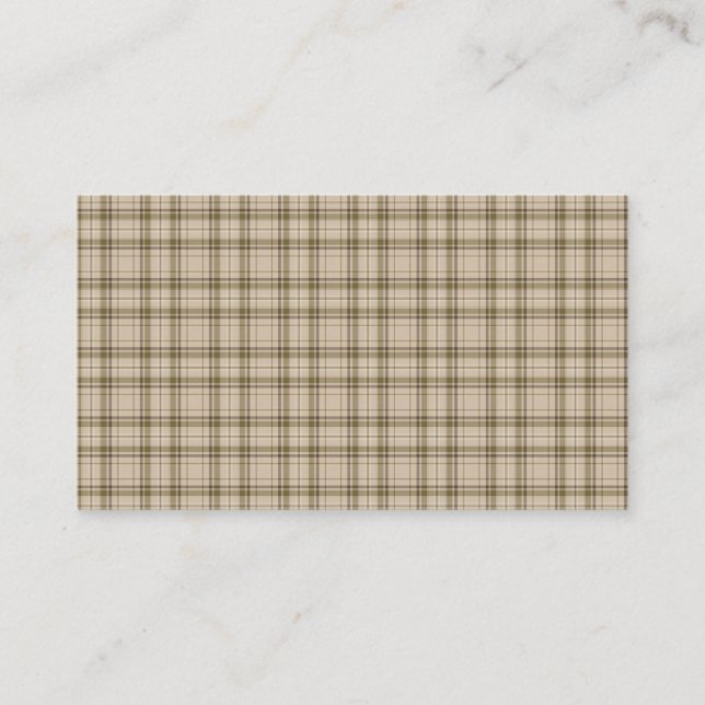 Tartan Plaid Brown, Beige & Green No. 59 Business Card (Front)