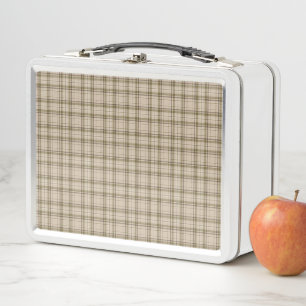 Tartan Plaid Brown, Beige & Green No. 59 Metal Lunch Box
