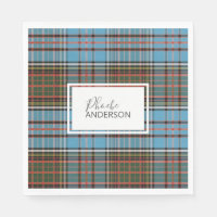 Tartan Plaid Check Custom Name Elegant Anderson