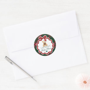 Tartan Plaid Christmas Baby Shower Envelope Seal