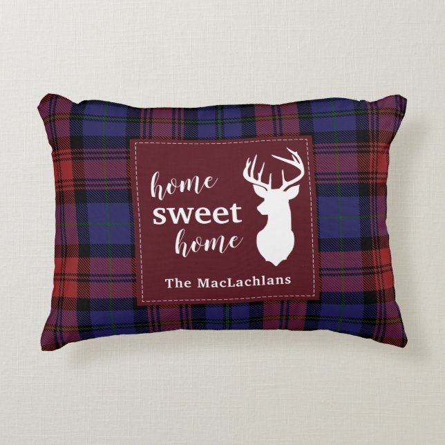 Tartan Plaid Christmas Clan MacLachlan Personalise Decorative Cushion (Front)