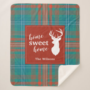 Tartan Plaid Christmas Clan Wilson Personalised Sherpa Blanket