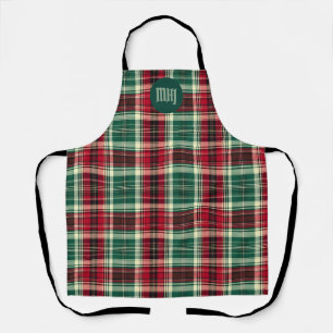 Tartan Plaid Christmas Custom Monogram– Apron
