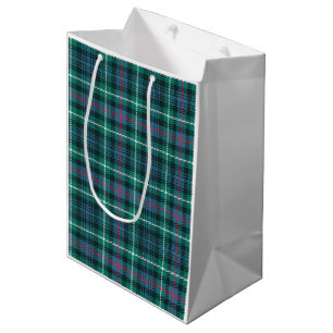 Tartan Plaid Christmas Holiday Blue Green Festive Medium Gift Bag