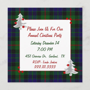 Tartan Plaid Christmas Party Invitation
