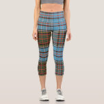 Tartan Plaid Clan Anderson Teal Capri Leggings<br><div class="desc">Tartan Plaid Clan Anderson Brown Teal Pattern Leggings. 

Contact the designer anytime if you'd like this design modified or added to a different product.</div>