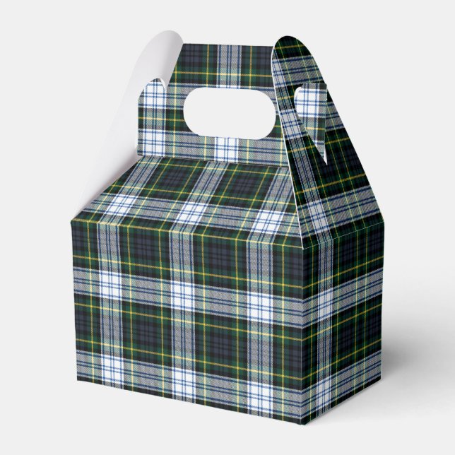 Tartan Plaid Clan Gordon White Green Party Favour Box (Front Side)