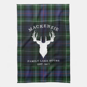 Tartan Plaid Clan MacKenzie Family Lake House Tea Towel