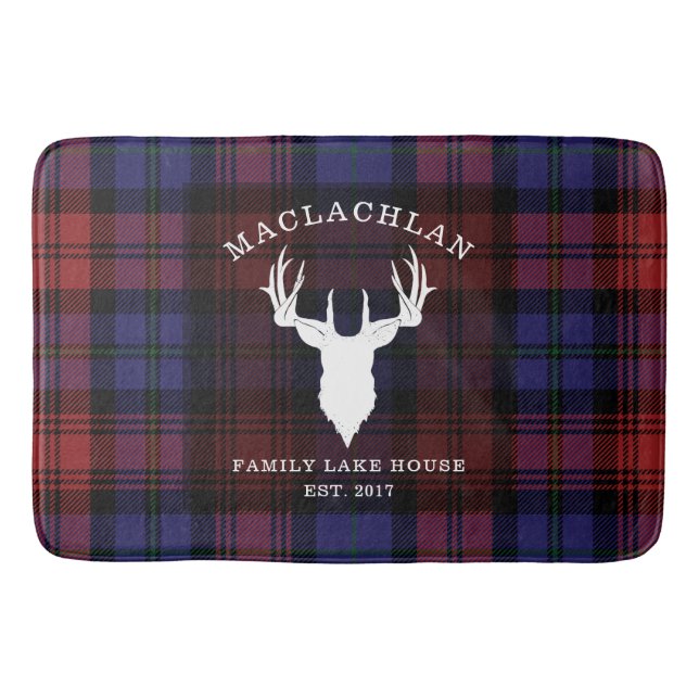 Tartan Plaid Clan MacLachlan Family Lake House Bath Mat (Front)