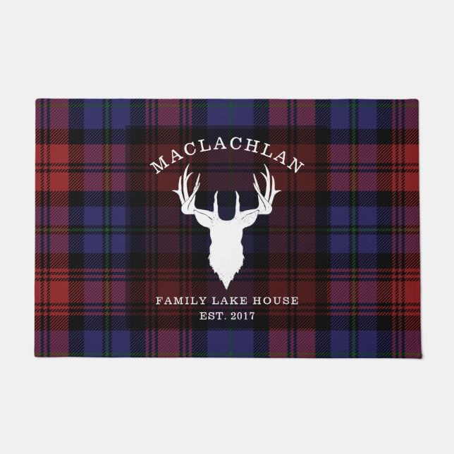 Tartan Plaid Clan MacLachlan Family Lake House Doormat (Front)