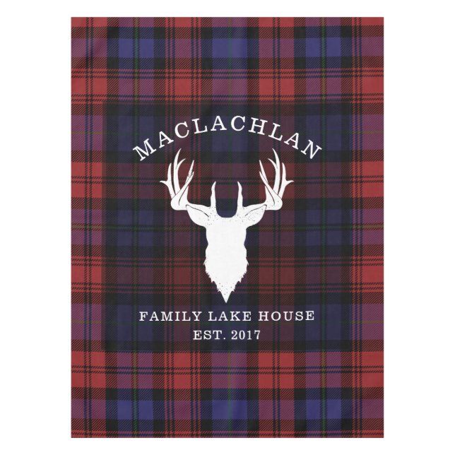 Tartan Plaid Clan MacLachlan Family Lake House Tablecloth (Front)