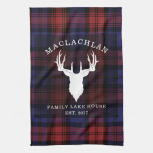 Tartan Plaid Clan MacLachlan Family Lake House Tea Towel
