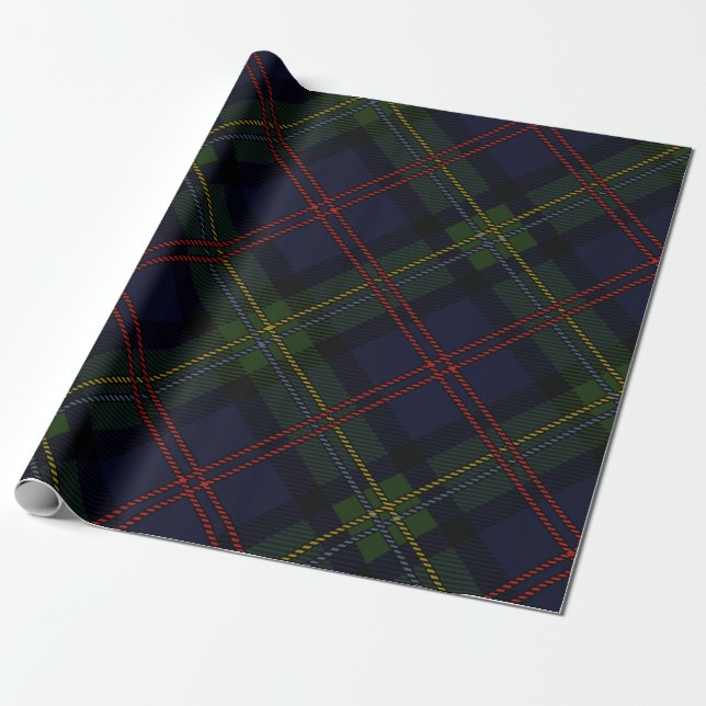 Tartan Plaid Clan Malcolm Scottish Pattern Wrapping Paper (Unrolled)