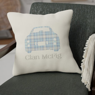 Tartan Plaid Clan McFig Figaro Car Silhouette Cushion