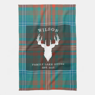 Tartan Plaid Clan Wilson Family Lake House Tea Towel