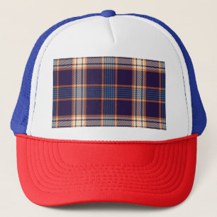 Tartan plaid, colorful navy texture. trucker hat