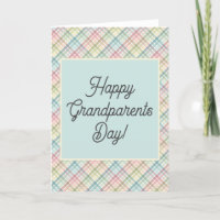 Tartan plaid colourful grandparents day card