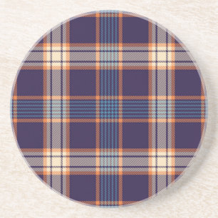 Tartan plaid, colourful navy texture. coaster