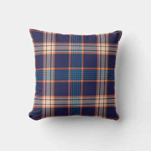 Tartan plaid, colourful navy texture. cushion
