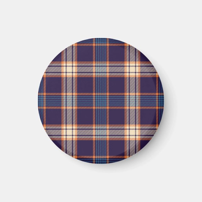 Tartan plaid, colourful navy texture. magnet (Front)