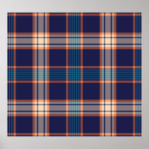 Tartan plaid, colourful navy texture. poster