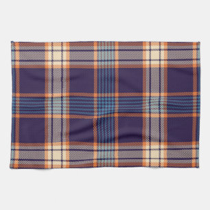 Tartan plaid, colourful navy texture. tea towel