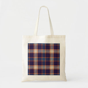 Tartan plaid, colourful navy texture. tote bag