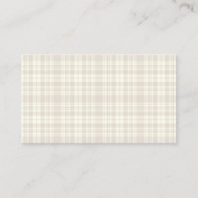 Tartan Plaid Cream & Beige No. 66 Business Card (Front)