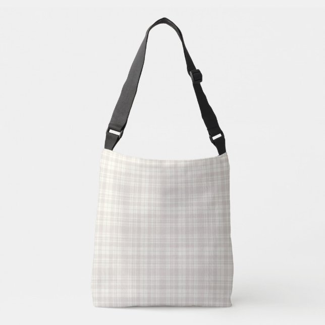 Tartan Plaid Cream & Beige No. 66 Crossbody Bag (Front)