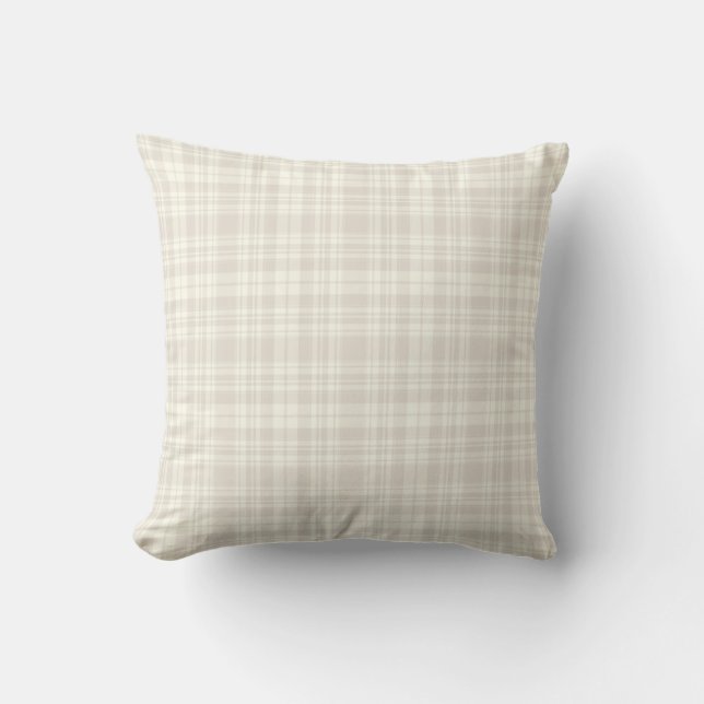 Tartan Plaid Cream & Beige No. 66 Cushion (Front)