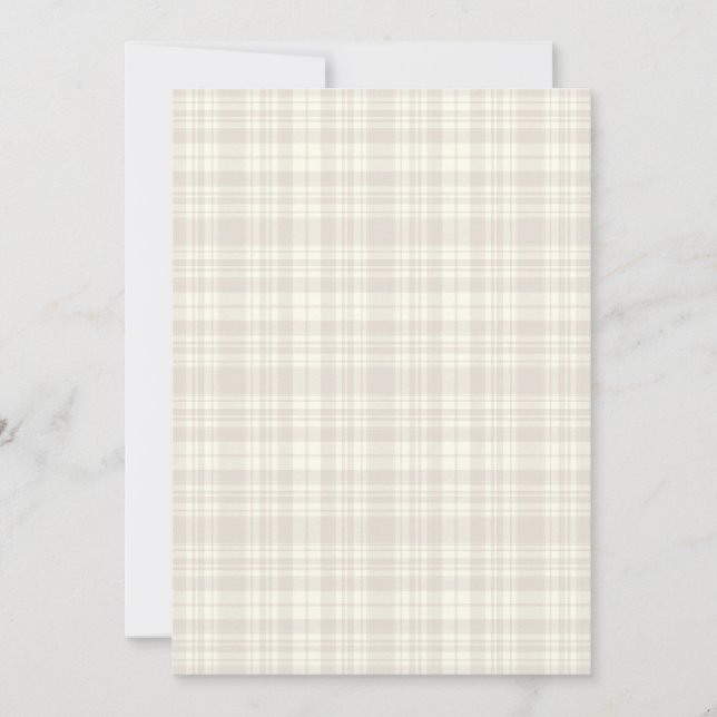 Tartan Plaid Cream & Beige No. 66 Holiday Card (Front)