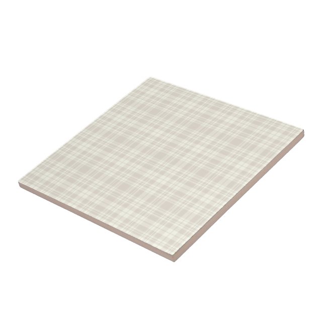 Tartan Plaid Cream & Beige No. 66 Tile (Side)