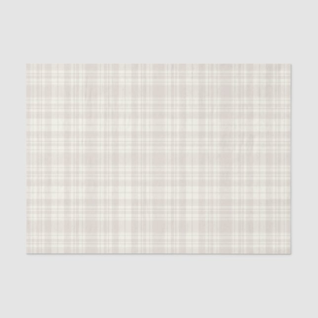 Tartan Plaid Cream & Beige No. 66 Tissue Paper (Front)