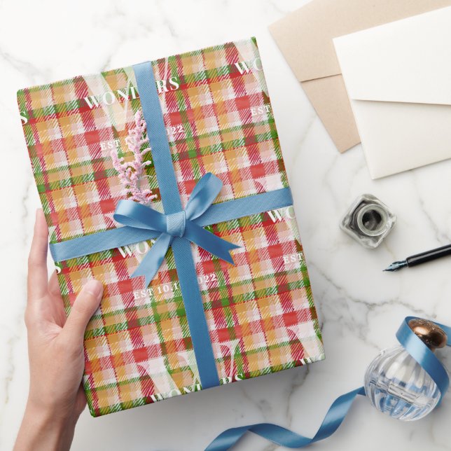 Tartan Plaid Custom Monogramming Event Theme Wrapping Paper (Gifting)