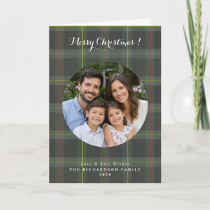Tartan plaid custom photo Christmas Card