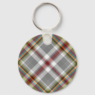 Tartan plaid design key ring