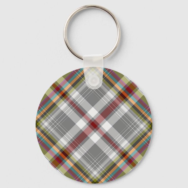Tartan plaid design key ring (Front)
