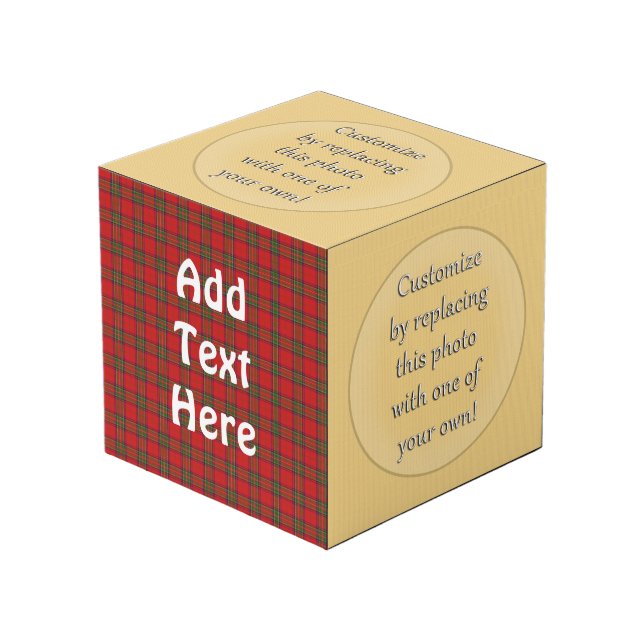 Tartan Plaid Fabric Pattern Cube (Front Angled)