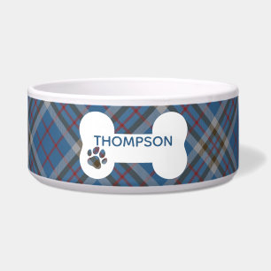 Tartan Plaid Grey Blue Chequered Clan Thompson Dog