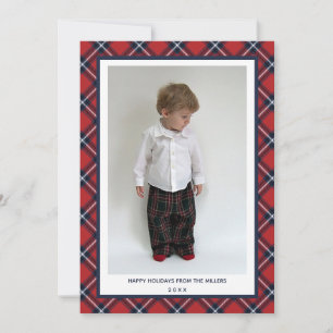 Tartan Plaid Happy Holidays Card for Christmas